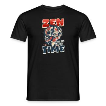 Koi-Fisch Zen bis zur Fütterungszeit - Männer T-Shirt - Schwarz - Vorne - AI Model Male 178 light (178cm)