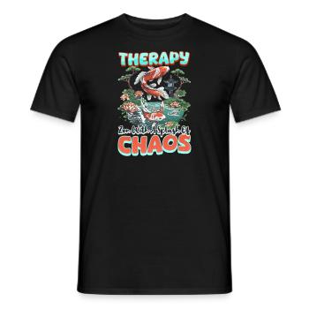 Koi-Fisch-Therapie: Zen mit einem Hauch von Chaos - Männer T-Shirt - Schwarz - Vorne - AI Model Male 178 light (178cm)