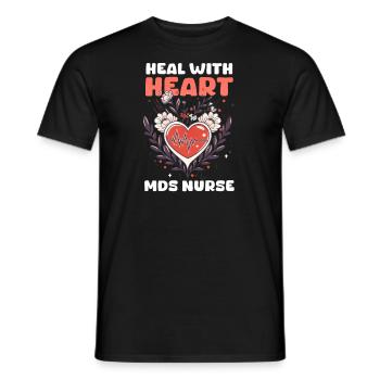 Infirmière MDS Guérir avec le cœur, Infirmière MDS - T-shirt homme - noir - Devant - AI Model Male 178 light (178cm)
