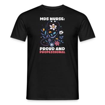 Infirmière MDS Infirmière MDS : fière et professionnelle - T-shirt homme - noir - Devant - AI Model Male 178 light (178cm)