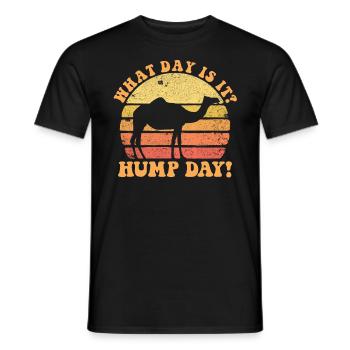 Welcher Tag ist heute? Buckeltag, Sonnenuntergang, - Männer T-Shirt - Schwarz - Vorne - AI Model Male 178 light (178cm)
