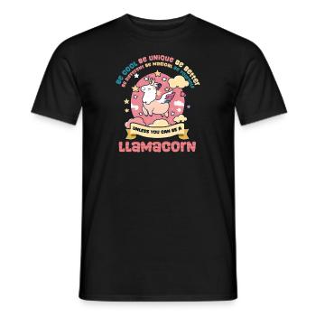 Alpaka-Lama, es sei denn, es kann ein Lamacorn sein - Männer T-Shirt - Schwarz - Vorne - AI Model Male 178 light (178cm)