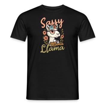 Alpaka Lama Sassy Lama Sonnenbrille - Männer T-Shirt - Schwarz - Vorne - AI Model Male 178 light (178cm)