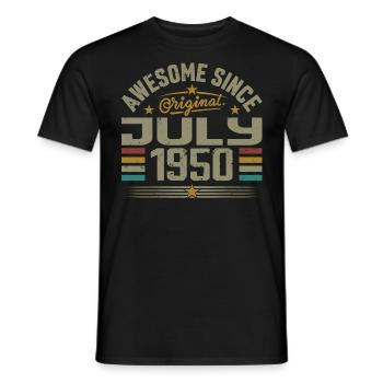Built in July 1950 | Gift July 1950 - Men's T-Shirt - black - Front - AI Model Male 178 light (178cm)
