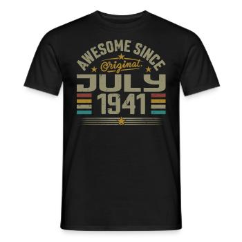 Built in July 1941 | Gift July 1941 - Men's T-Shirt - black - Front - AI Model Male 178 light (178cm)