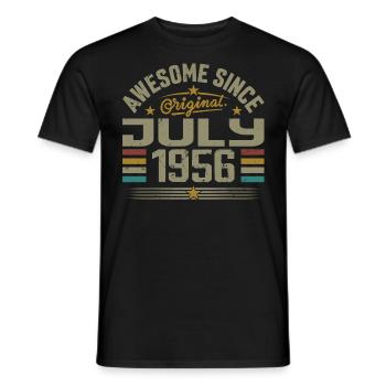 Erbaut im Juli 1956 | Geschenk Juli 1956 - Männer T-Shirt - Schwarz - Vorne - AI Model Male 178 light (178cm)