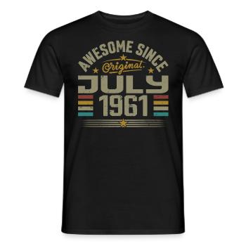 Built in July 1961 | Gift July 1961 - Men's T-Shirt - black - Front - AI Model Male 178 light (178cm)