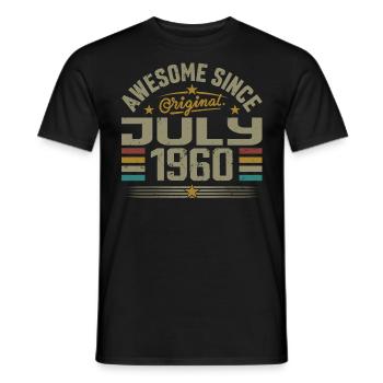 Construit en Juillet 1960 | Cadeau Juillet 1960 - T-shirt homme - noir - Devant - AI Model Male 178 light (178cm)