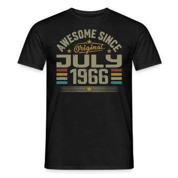 Baujahr Juli 1966 | Geschenk Juli 1966 - Männer T-Shirt - Schwarz - Vorne - AI Model Male 178 light (178cm)