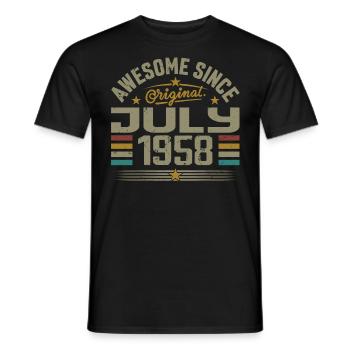 Baujahr Juli 1958 | Geschenk Juli 1958 - Männer T-Shirt - Schwarz - Vorne - AI Model Male 178 light (178cm)