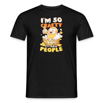 Volleyball Schwangerschaft Crafty Make People - Männer T-Shirt - Schwarz - Vorne - AI Model Male 178 light (178cm)