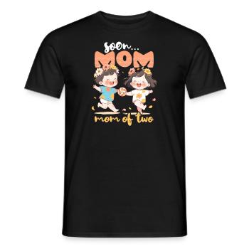Volleyball Pregnancy Soon Mom Of Twins - Men's T-Shirt - black - Front - AI Model Male 178 light (178cm)