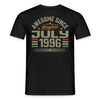 Built in July 1996 | Gift July 1996 - Men's T-Shirt - black - Front - AI Model Male 178 light (178cm)