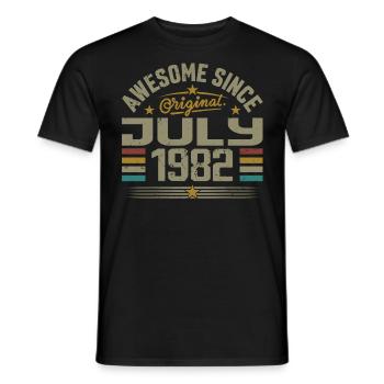 Baujahr Juli 1982 | Geschenk Juli 1982 - Männer T-Shirt - Schwarz - Vorne - AI Model Male 178 light (178cm)