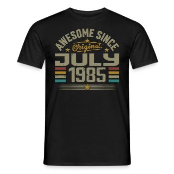 Built in July 1985 | Gift July 1985 - Men's T-Shirt - black - Front - AI Model Male 178 light (178cm)