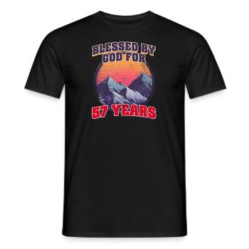 57th Birthday Bless by God for 57 Years - Men's T-Shirt - black - Front - AI Model Male 178 light (178cm)