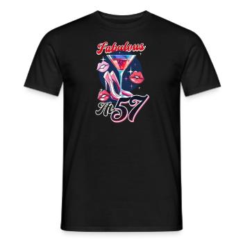 57th Birthday Fabulous at 57 - Men's T-Shirt - black - Front - AI Model Male 178 light (178cm)