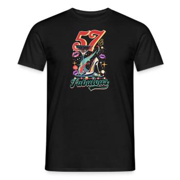 57th Birthday 57 & Fabulous - Men's T-Shirt - black - Front - AI Model Male 178 light (178cm)