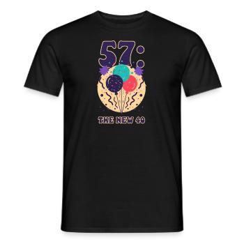 57th Birthday 57: The New 40 - Men's T-Shirt - black - Front - AI Model Male 178 light (178cm)
