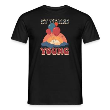 57e anniversaire 57 ans - T-shirt homme - noir - Devant - AI Model Male 178 light (178cm)