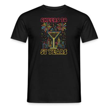 57th Birthday Cheers to 57 Years - Men's T-Shirt - black - Front - AI Model Male 178 light (178cm)
