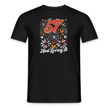 57th Birthday 57 and Loving It - Men's T-Shirt - black - Front - AI Model Male 178 light (178cm)