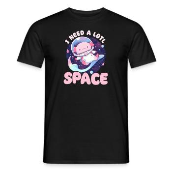 Axolotl Need A Lotl Space - Men's T-Shirt - black - Front - AI Model Male 178 light (178cm)