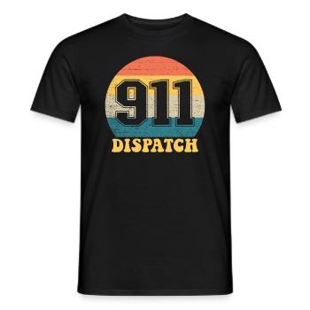 9 1 1 Dispatch Retro Sunset Notruf Dispatch - Männer T-Shirt - Schwarz - Vorne - AI Model Male 178 light (178cm)