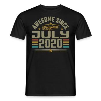 Built in July 2020 | July 2020 Gift - Men's T-Shirt - black - Front - AI Model Male 178 light (178cm)