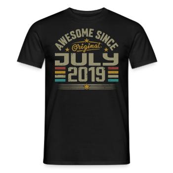 Built in July 2019 | Gift July 2019 - Men's T-Shirt - black - Front - AI Model Male 178 light (178cm)
