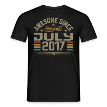 Built in July 2017 | Gift July 2017 - Men's T-Shirt - black - Front - AI Model Male 178 light (178cm)