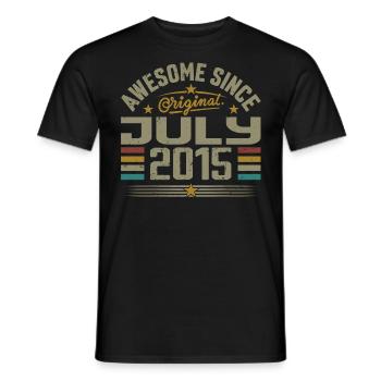 Baujahr Juli 2015 | Geschenk Juli 2015 - Männer T-Shirt - Schwarz - Vorne - AI Model Male 178 light (178cm)