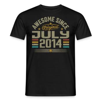 Baujahr Juli 2014 | Juli 2014 Geschenk - Männer T-Shirt - Schwarz - Vorne - AI Model Male 178 light (178cm)