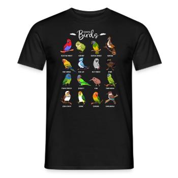 Viele bunte Vögel - Männer T-Shirt - Schwarz - Vorne - AI Model Male 178 light (178cm)