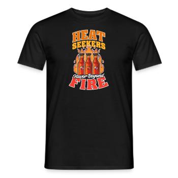 Hot Sauce Aficionado Heat Seekers Flavor Beyond Fi - Men's T-Shirt - black - Front - AI Model Male 178 light (178cm)