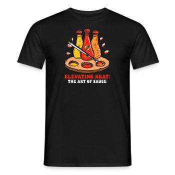 Hot Sauce Aficionado Elevating Heat The Art Sauce - Men's T-Shirt - black - Front - AI Model Male 178 light (178cm)