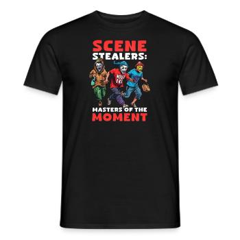 Improvisationstheater-Szenen-Stealers: Meister der Mome - Männer T-Shirt - Schwarz - Vorne - AI Model Male 178 light (178cm)
