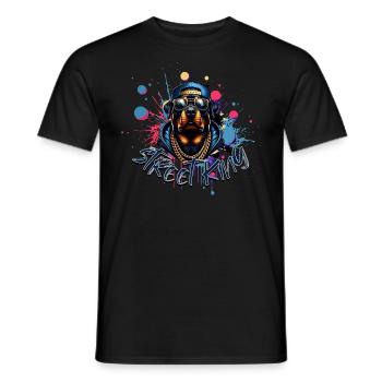 Rottweiler Street King, Style Hip Hop, Streetwear - T-shirt homme - noir - Devant - AI Model Male 178 light (178cm)