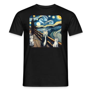 Art de la peinture de chat, Propriétaire de chat - T-shirt homme - noir - Devant - AI Model Male 178 light (178cm)