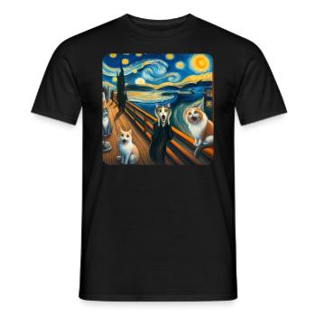 Art de la peinture de chat, Propriétaire de chat - T-shirt homme - noir - Devant - AI Model Male 178 light (178cm)
