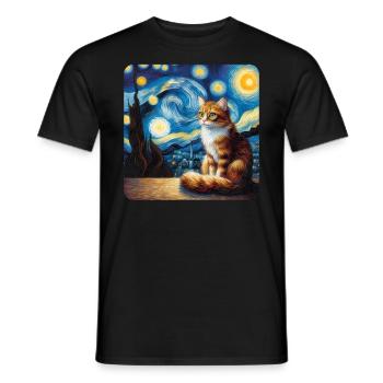 Art de la peinture de chat, Propriétaire de chat - T-shirt homme - noir - Devant - AI Model Male 178 light (178cm)