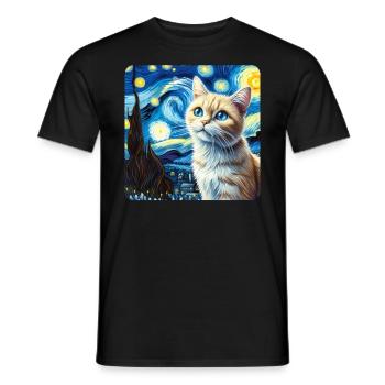 Art de la peinture de chat, Propriétaire de chat - T-shirt homme - noir - Devant - AI Model Male 178 light (178cm)