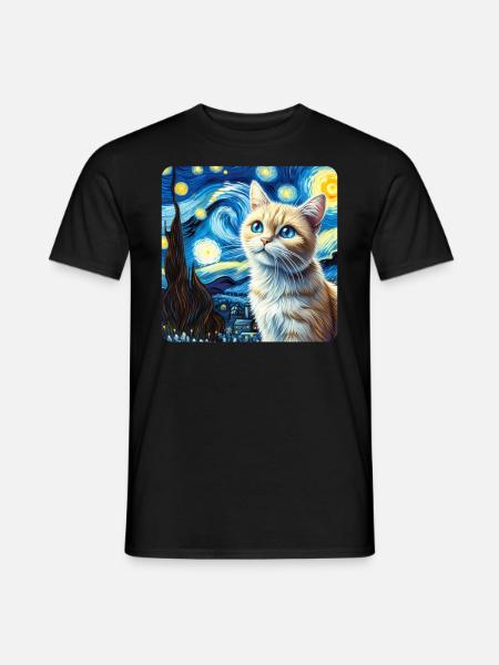 Katze Gemälde Kunst, Katzenbesitzer - Männer T-Shirt - Schwarz