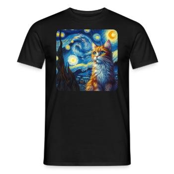 Art de la peinture de chat, Propriétaire de chat - T-shirt homme - noir - Devant - AI Model Male 178 light (178cm)