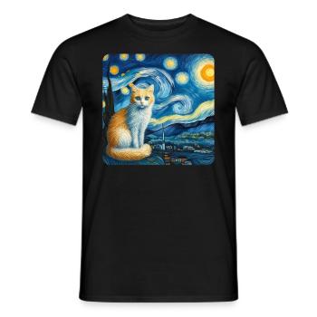 Art de la peinture de chat, Propriétaire de chat - T-shirt homme - noir - Devant - AI Model Male 178 light (178cm)