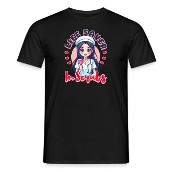 ED Krankenschwester Lebensretter in Scrubs - Männer T-Shirt - Schwarz - Vorne - AI Model Male 178 light (178cm)