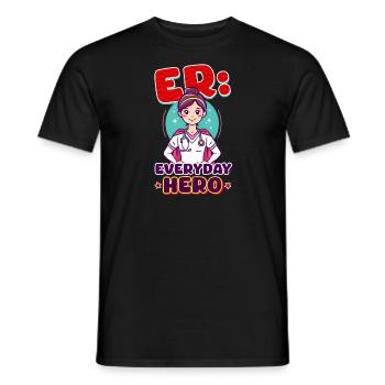 Infirmière urgente : Héros de tous les jours - T-shirt homme - noir - Devant - AI Model Male 178 light (178cm)