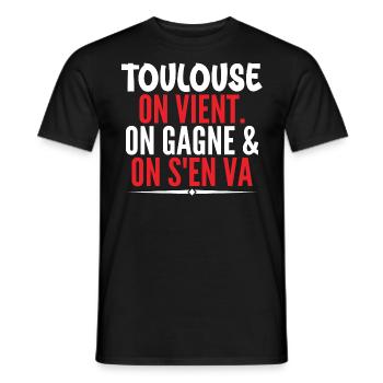 Rugby Toulouse Humour Gift Supporter Rugby - Men's T-Shirt - black - Front - AI Model Male 178 light (178cm)