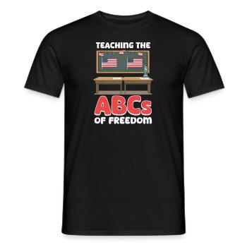 Un enseignant patriotique enseignant l’ABC de la liberté - T-shirt homme - noir - Devant - AI Model Male 178 light (178cm)