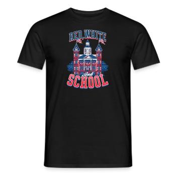 Enseignant patriotique rouge, blanc et école - T-shirt homme - noir - Devant - AI Model Male 178 light (178cm)